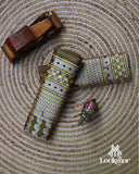 Green Silver Jari Premium Semi paat Set Mekhela Sador