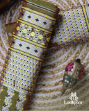 Green Silver Jari Premium Semi paat Set Mekhela Sador