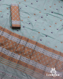 Sky Blue Copper Jari Super Semi Paat Set Mekhela Sador