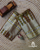 Green Silver Jari Premium Semi paat Set Mekhela Sador