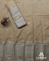 Off Cream Silver Jari Super Semi Paat Set Mekhela Sador