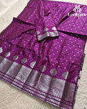Red Purple Super Semi Paat Set Mekhela Sador