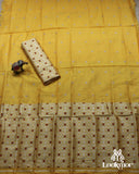 Yellow Silver Jari Toss Paat Set Mekhela Sador