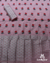 Light Pink Silver Jari Premium Semi paat Set Mekhela Sador