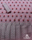 Light Pink Silver Jari Premium Semi paat Set Mekhela Sador