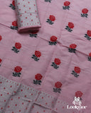 Light Pink Silver Jari Premium Semi paat Set Mekhela Sador