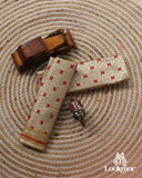 Beige + Red Silver Jari Super Semi Paat Set Mekhela Sador