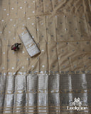 Off Cream Silver Jari Super Semi Paat Set Mekhela Sador