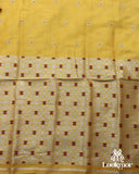 Yellow Silver Jari Toss Paat Set Mekhela Sador