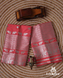 Pink Silver Jari Super Semi Paat Set Mekhela Sador