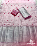 Light Pink Super Semi Paat Set Mekhela Sador