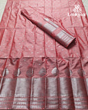 Light Pink Super Semi Paat Set Mekhela Sador