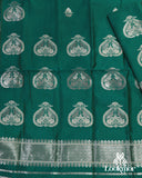 Chic Cyan Green Super Semi Pat Mekhela Sador with Subtle Shine and Grace