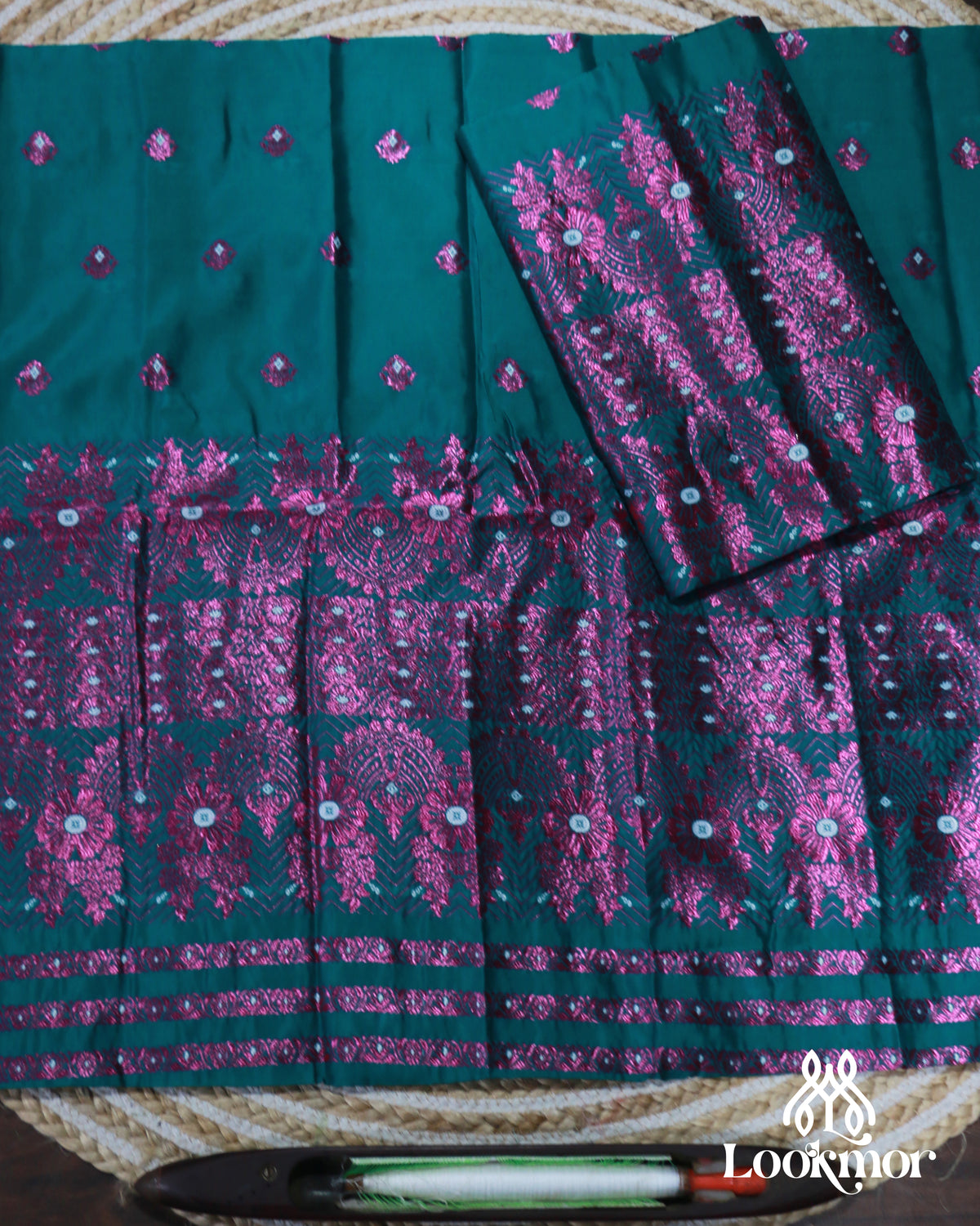 Dark Blue – Regal Dark Blue Semi Pat Mekhela Sador with Graceful Charm