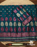 Royal Dark Blue Semi Pat Mekhela Sador with Classic Finesse
