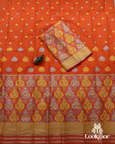Orange Royal Charm – Premium Mix Paat Mekhela Sador Set