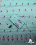 Sky Blue Kesapaat Paat Set Mekhela Sador