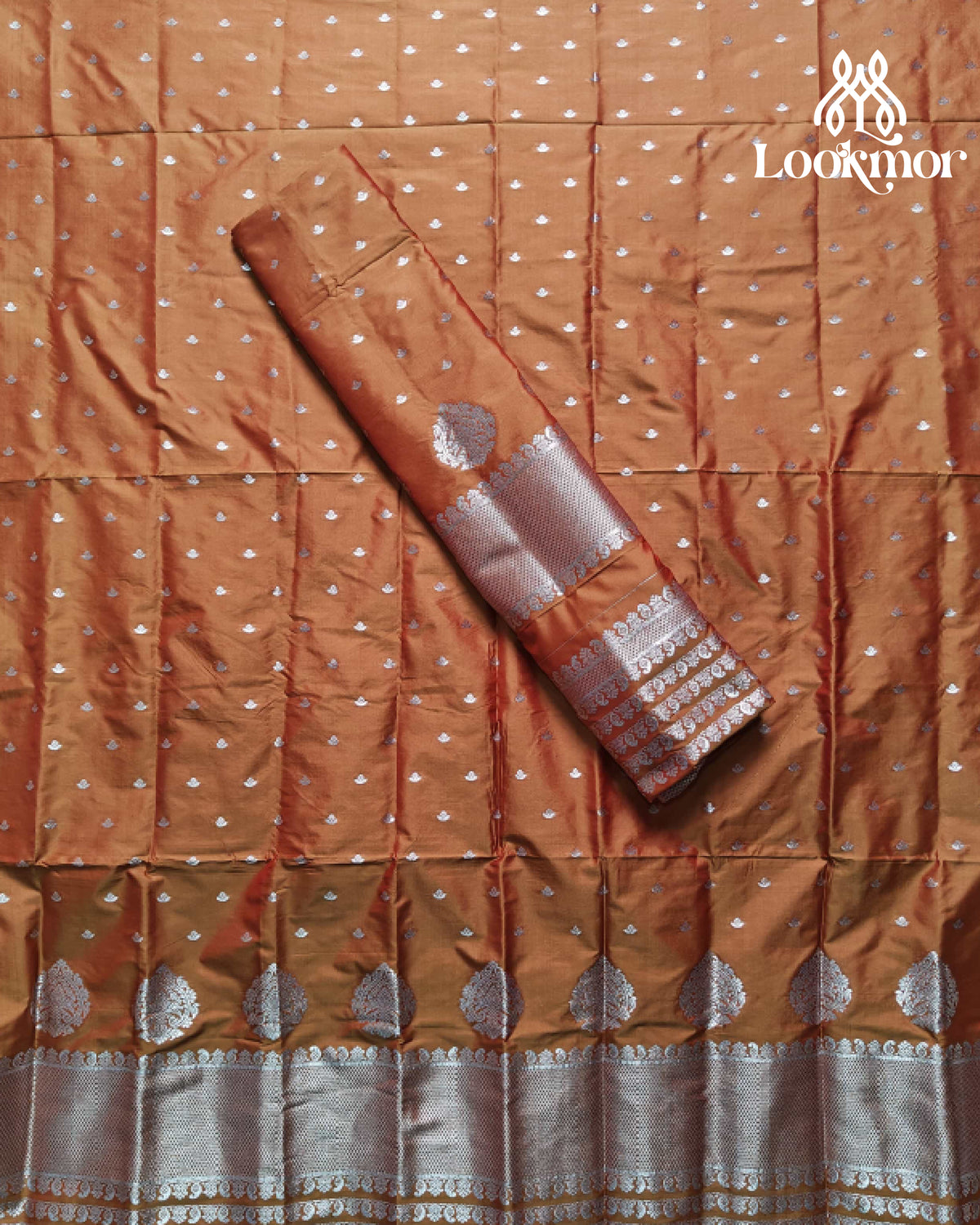 Orange Super Semi Paat Set Mekhela Sador