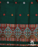 Royal Dark Green Elegant Toss Paat Set Mekhela Sador