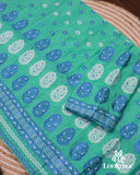 Light Blue Semi Pat Mekhela Sador with Contemporary Grace