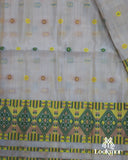 White Soft Charm Toss Paat Set Mekhela Sador