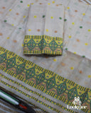 White Soft Charm Toss Paat Set Mekhela Sador