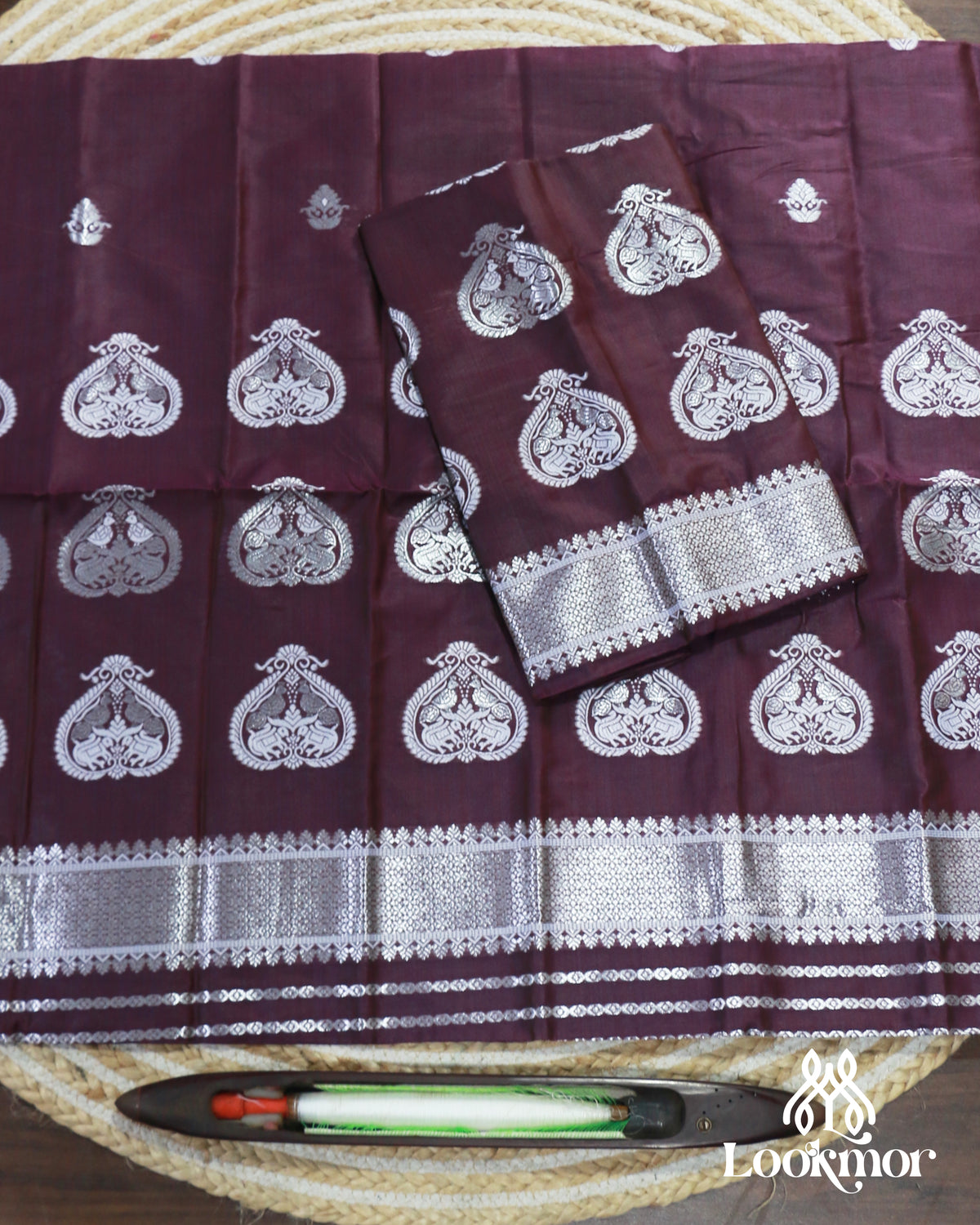 Luxurious Wine Super Semi Pat Mekhela Sador Set with Rich Traditional Charm