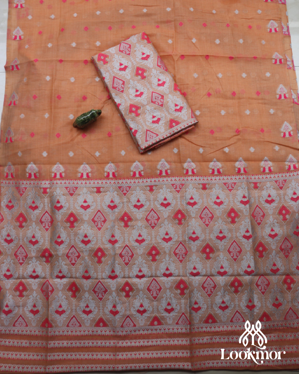 Orange Toss Paat Set Mekhela Sador