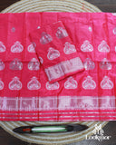 Charming Pink Super Semi Pat Mekhela Sador Set with Elegant Draping