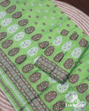 Fresh Light Green Semi Pat Mekhela Sador with Subtle Sophistication