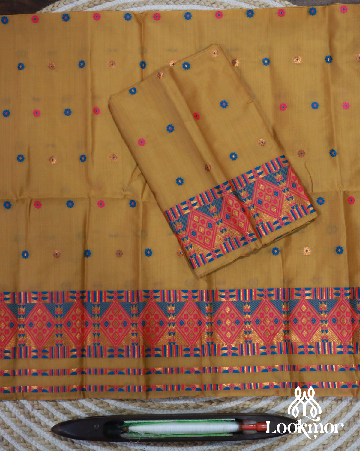 Dark Lemone Toss Paat Set Mekhela Sador