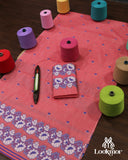 Premium Red Cotton Kesapaat Set Mekhela Sador with Jura