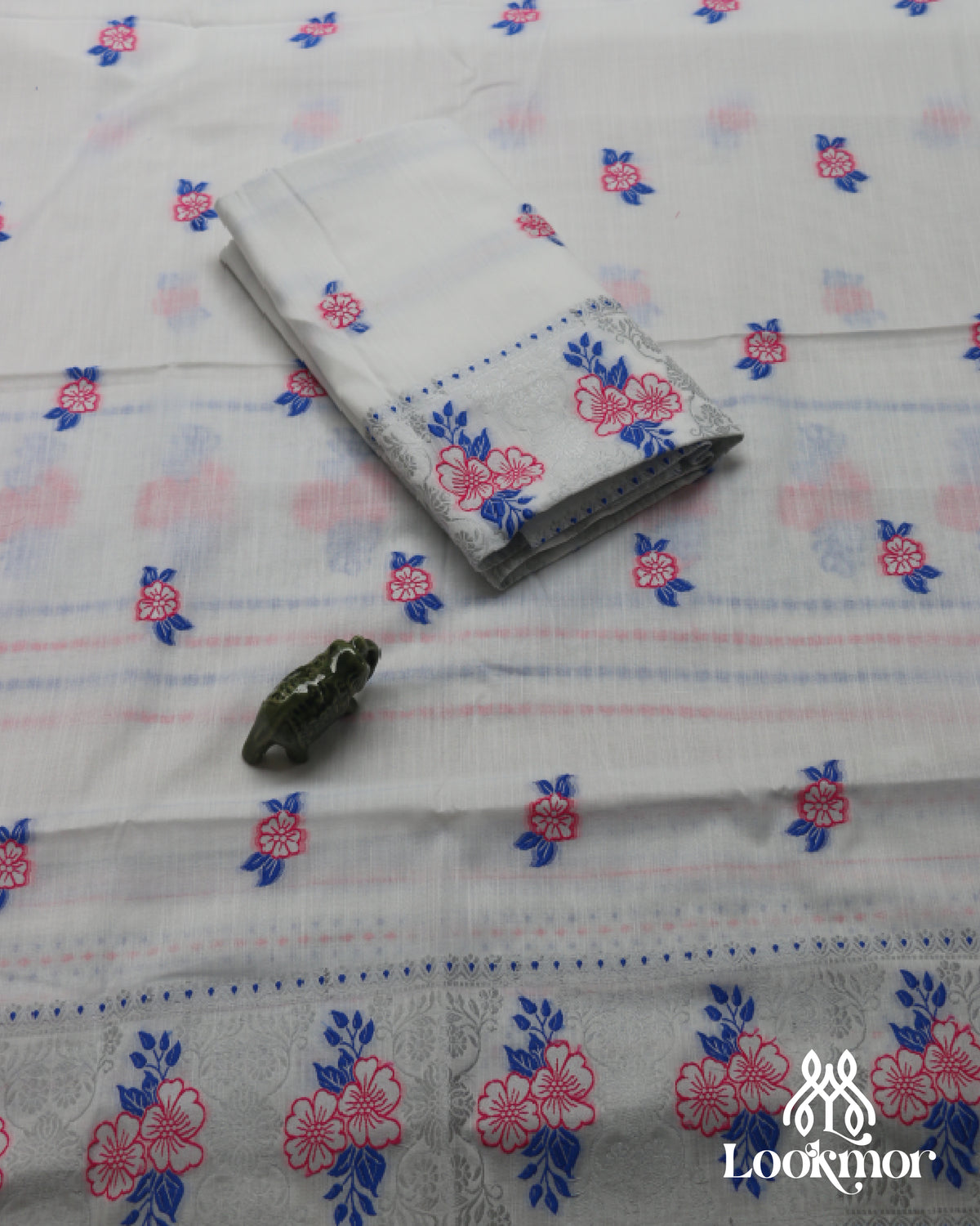 White Kesapaat Paat Set Mekhela Sador
