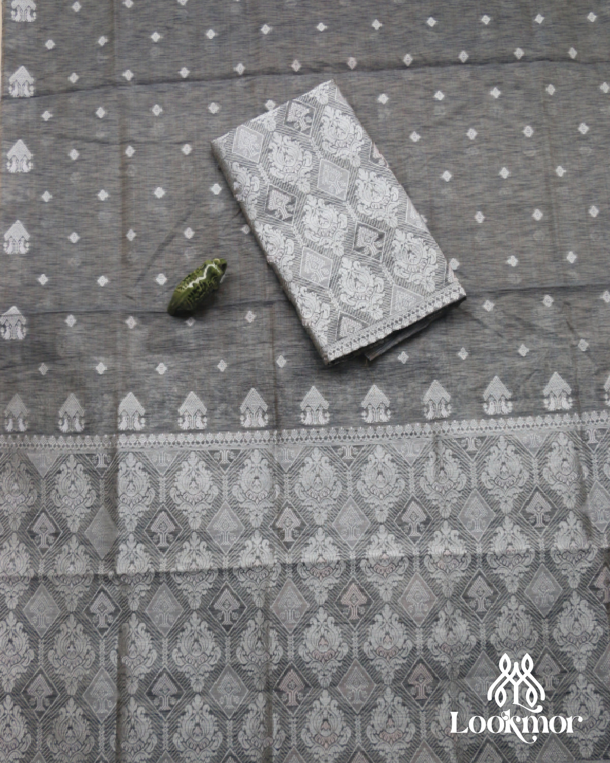 Grey Toss Paat Set Mekhela Sador