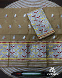 Light Brown Toss Paat Set Mekhela Sador