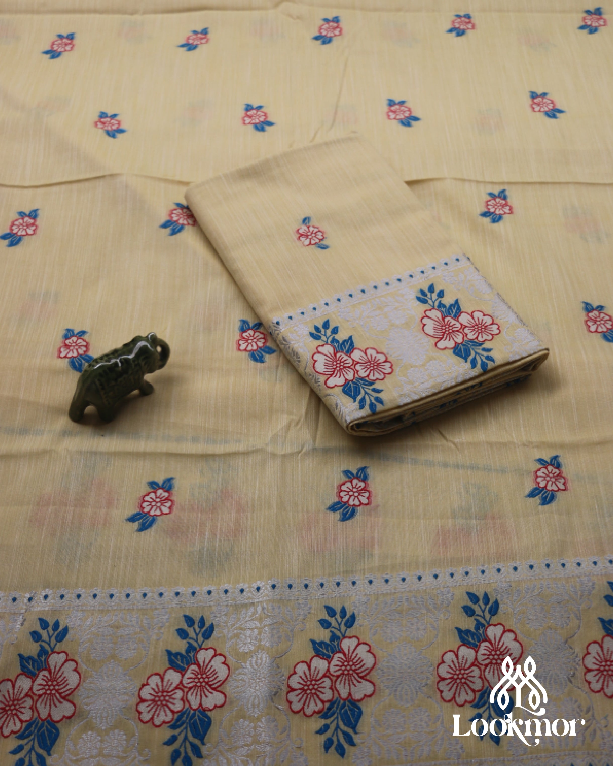 Light Yellow Kesapaat Paat Set Mekhela Sador
