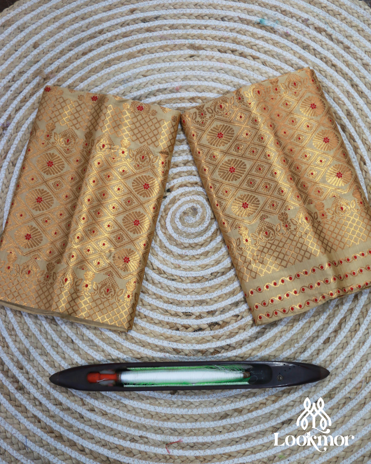 Muga Premium Heavy Set Golden Jari Super Semi Paat Set Mekhela Sador