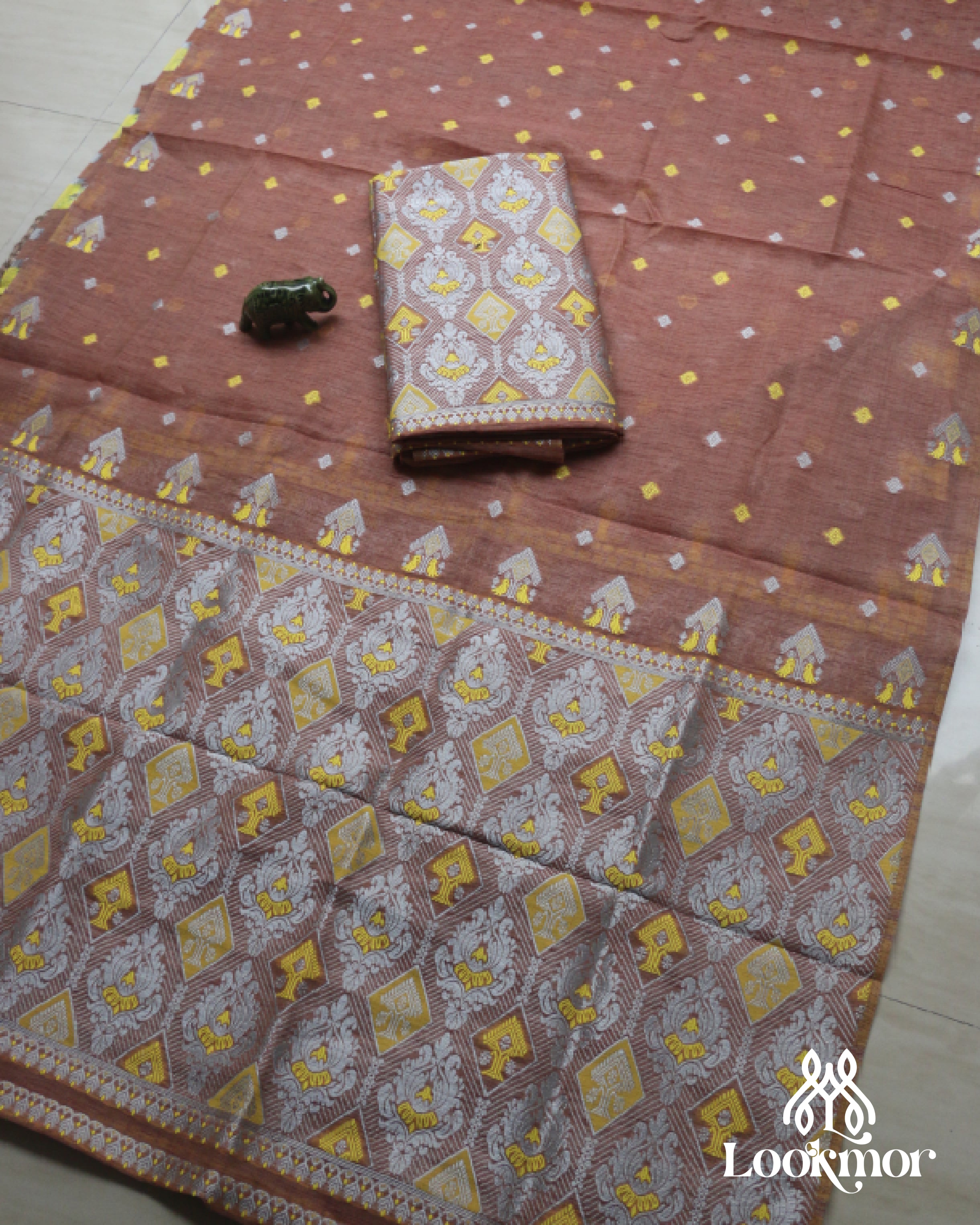 Brown Toss Paat Set Mekhela Sador