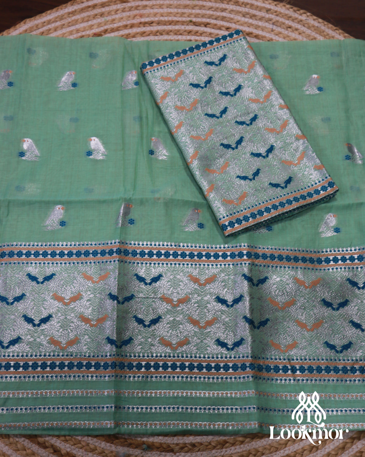Light Green Toss Paat Set Mekhela Sador