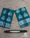 Chic Cyan Green Super Semi Pat Mekhela Sador with Subtle Shine and Grace