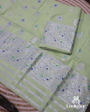 Radiant Yellow Cotton Kesapaat Mekhela Sador in Floral Motif with Graceful Jura Pairing