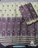Radiant Yellow Semi Pat Mekhela Sador with Traditional Glow