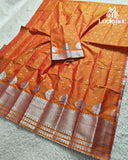 Orange Super Semi Paat Set Mekhela Sador