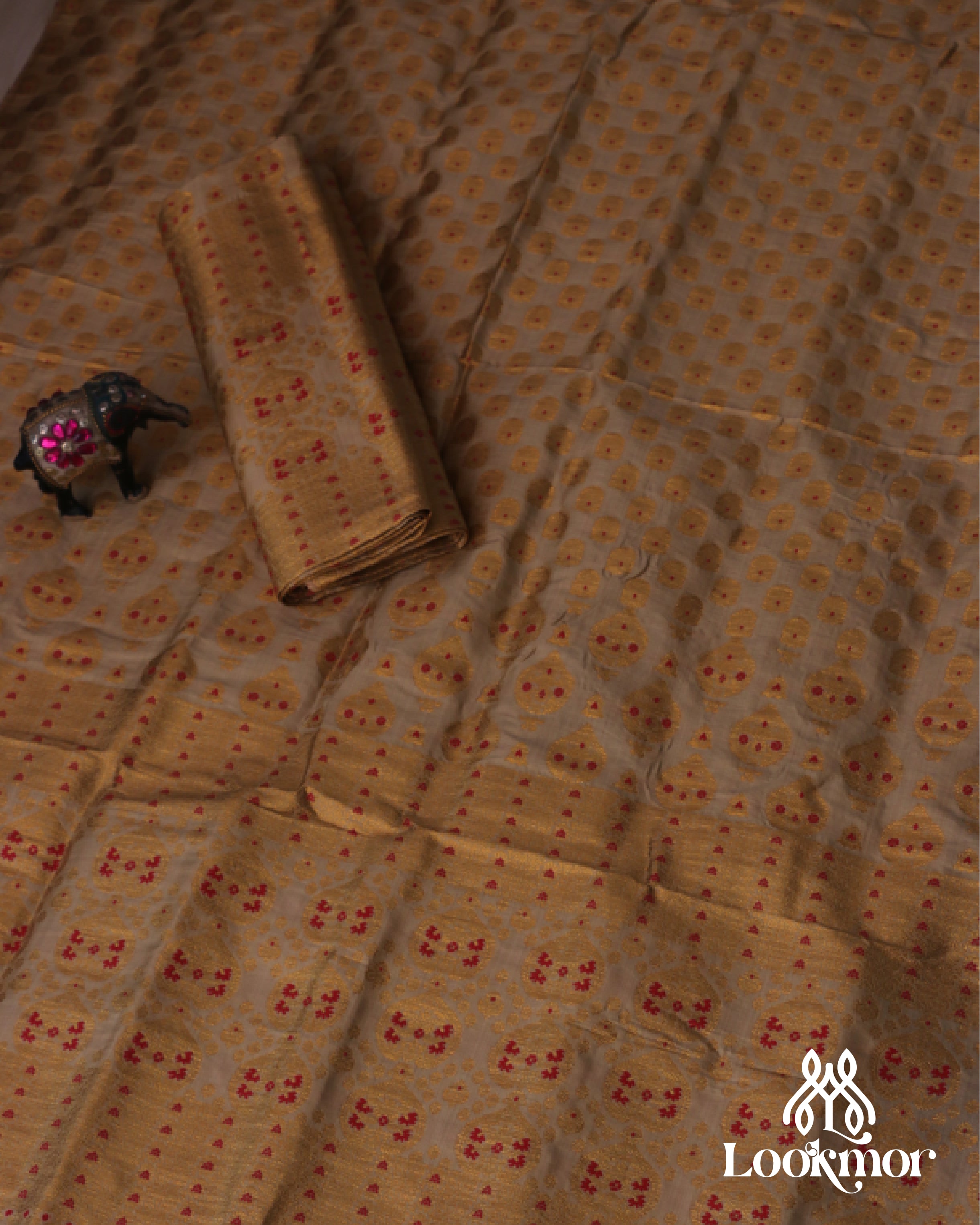 Muga Premium Heavy Set Golden Jari Super Semi Paat Set Mekhela Sador