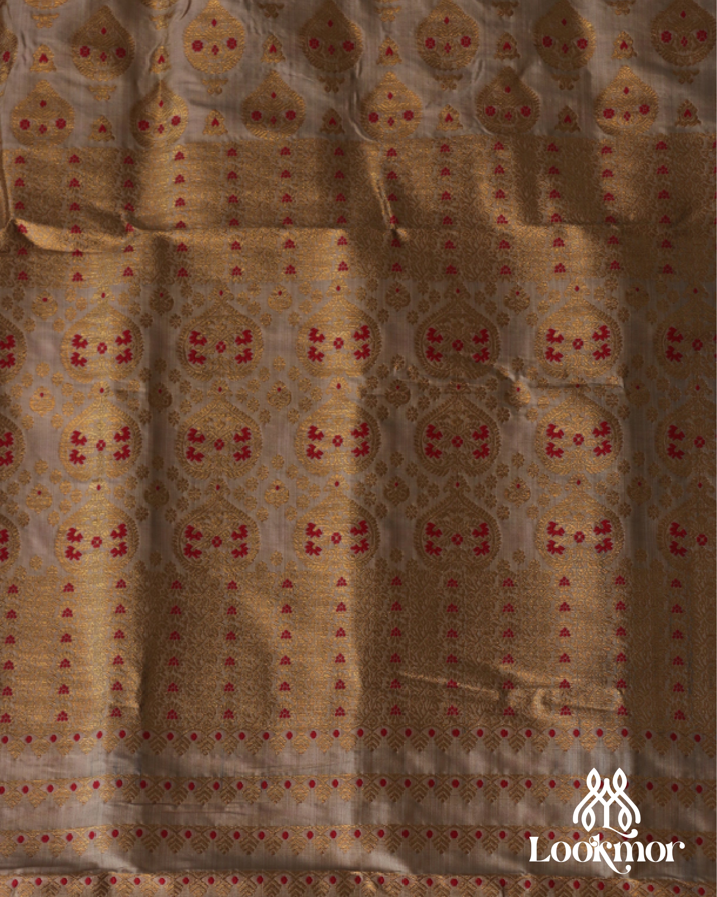 Muga Premium Heavy Set Golden Jari Super Semi Paat Set Mekhela Sador