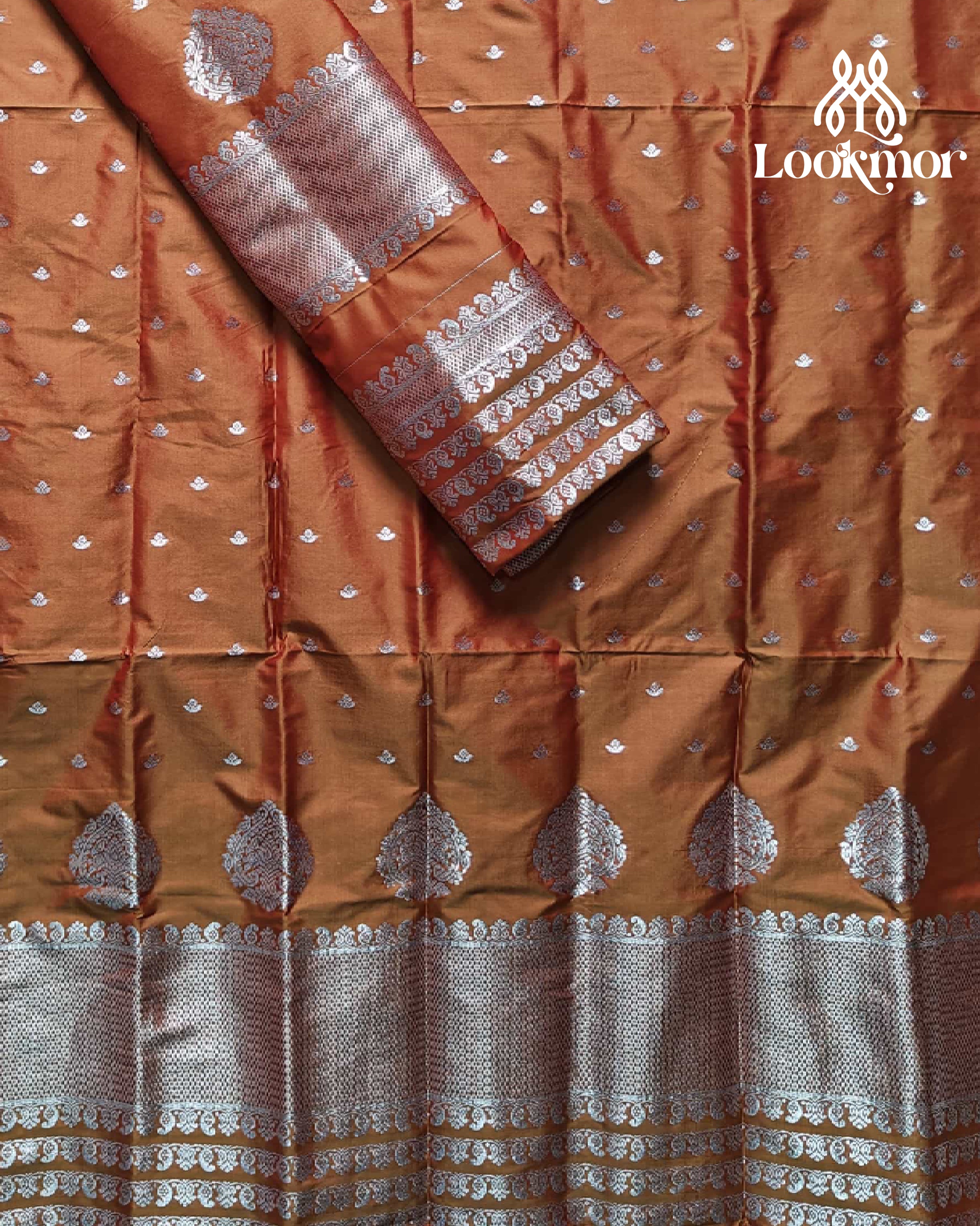 Orange Super Semi Paat Set Mekhela Sador