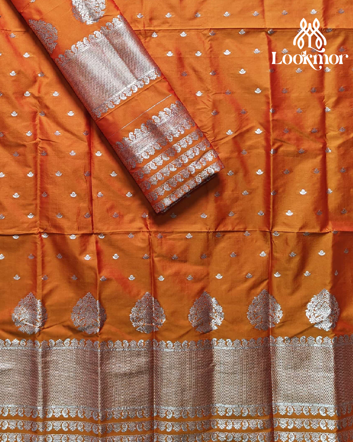 Orange Super Semi Paat Set Mekhela Sador