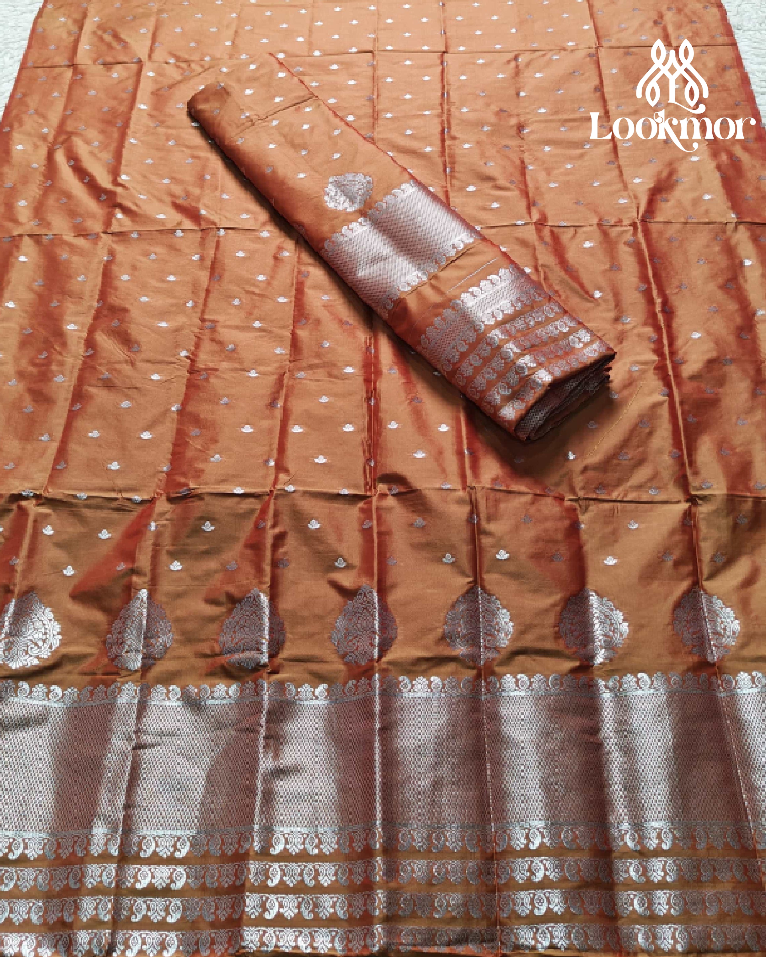 Orange Super Semi Paat Set Mekhela Sador