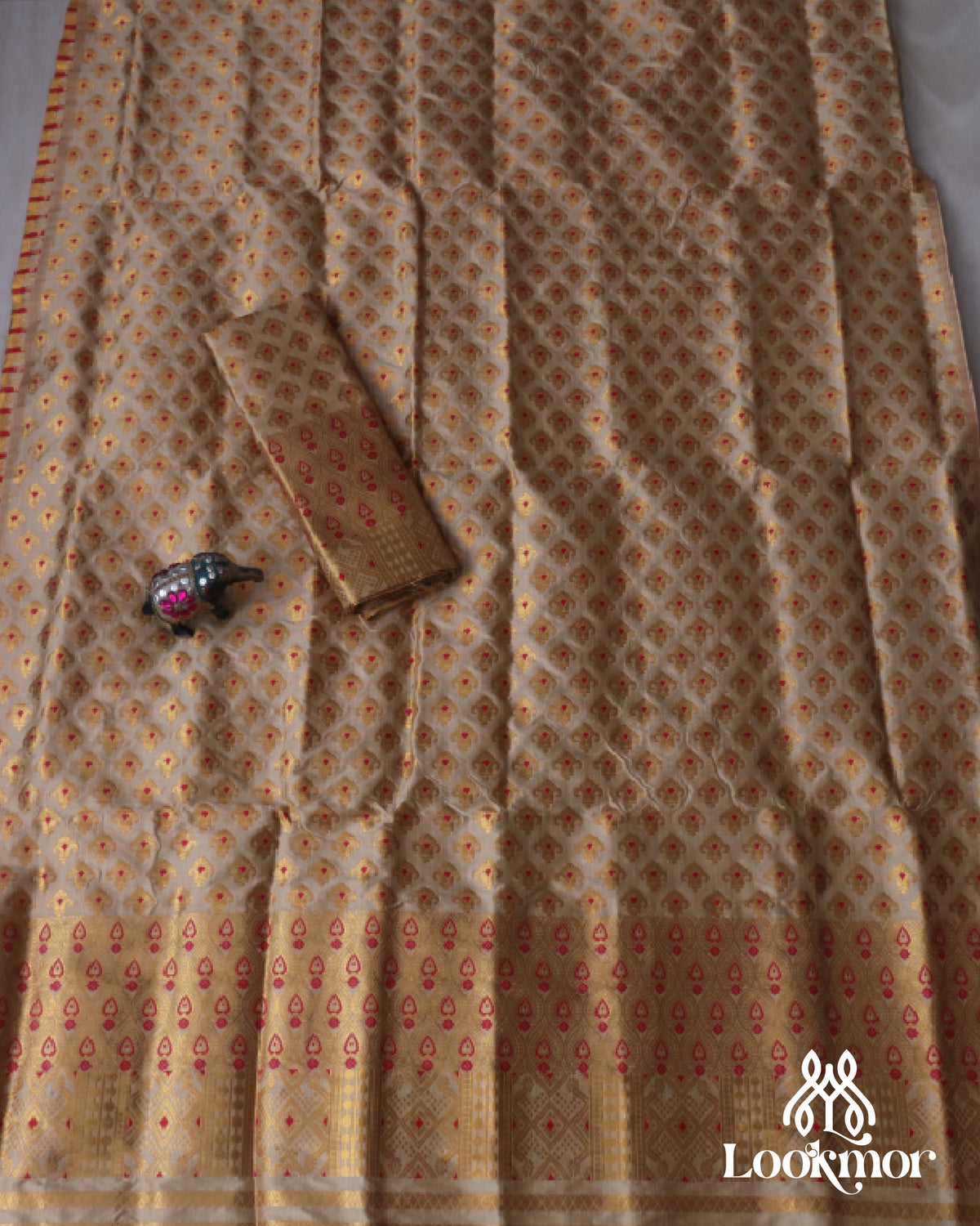Muga Premium Heavy Set Golden Jari Super Semi Paat Set Mekhela Sador