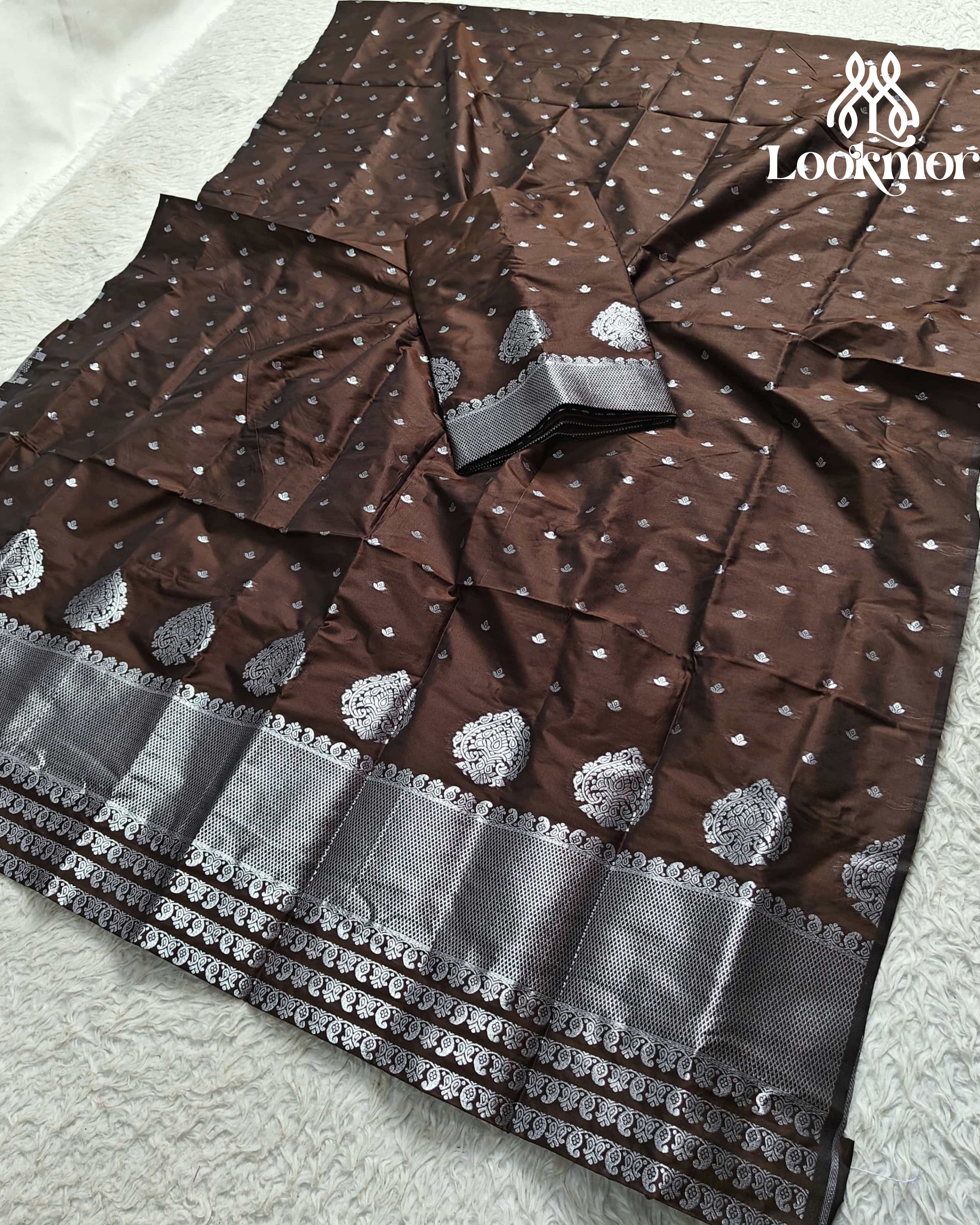 Brown Super Semi Paat Set Mekhela Sador